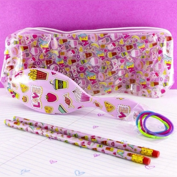 Wet Brush School Kit Hair Detangling brush w/Hair Bands, Pencils & Pouch - Picture 2 of 3